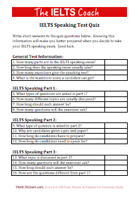 IELTS Speaking Test Quiz