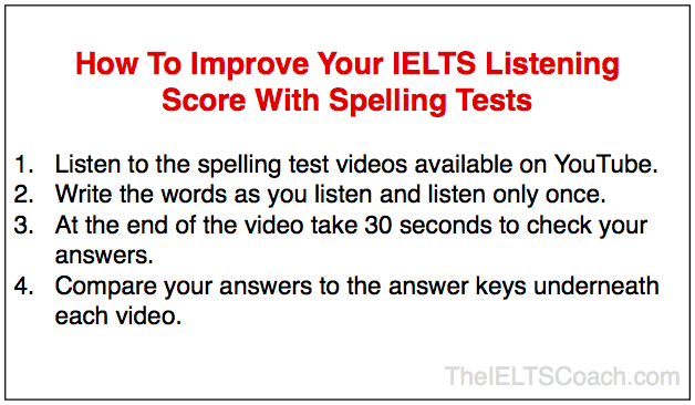 Improve your IELTS listening score with spelling tests